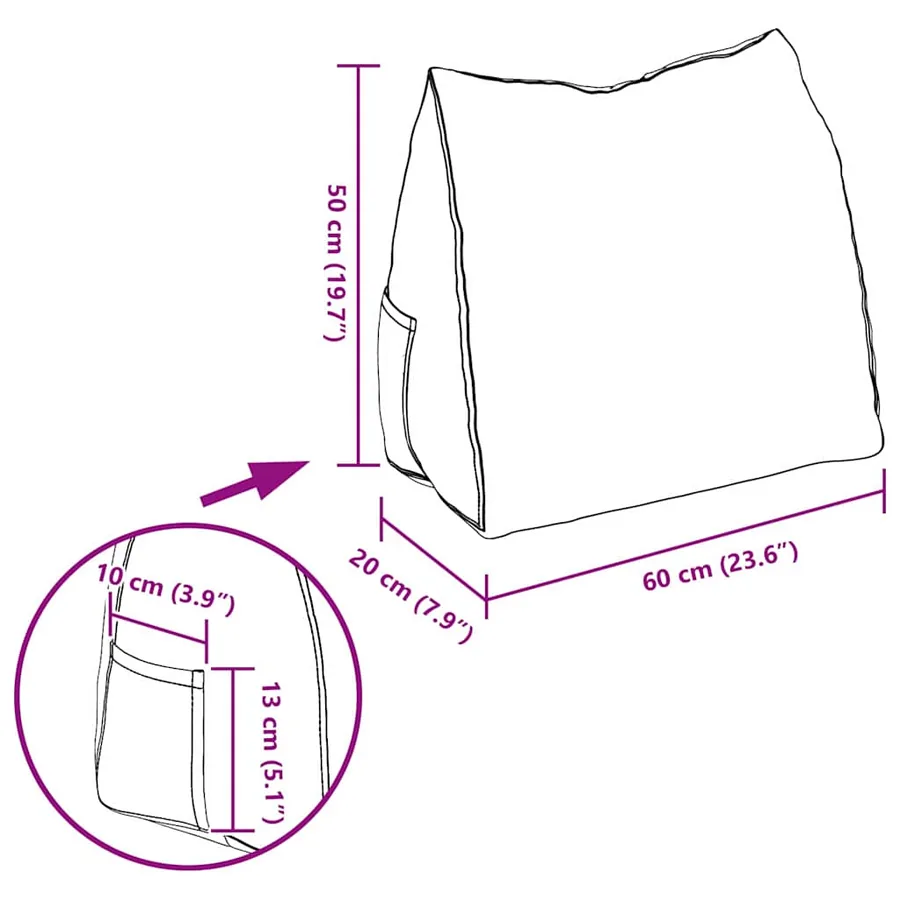 Coussin de Dos Bordeaux 60 x 20 x 50 cm Tissu en velours côtelé - 11
