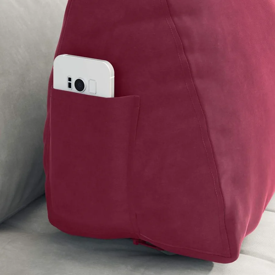 Coussin de Dos Bordeaux 60 x 20 x 50 cm Tissu en velours côtelé - 5