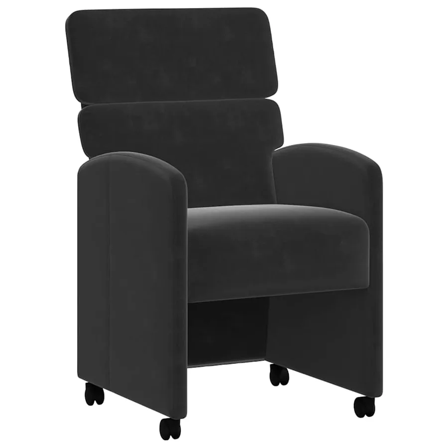 Chaises de Salle à Manger avec Roues 2 pcs Noir 58 x 65 x 98 cm - 2