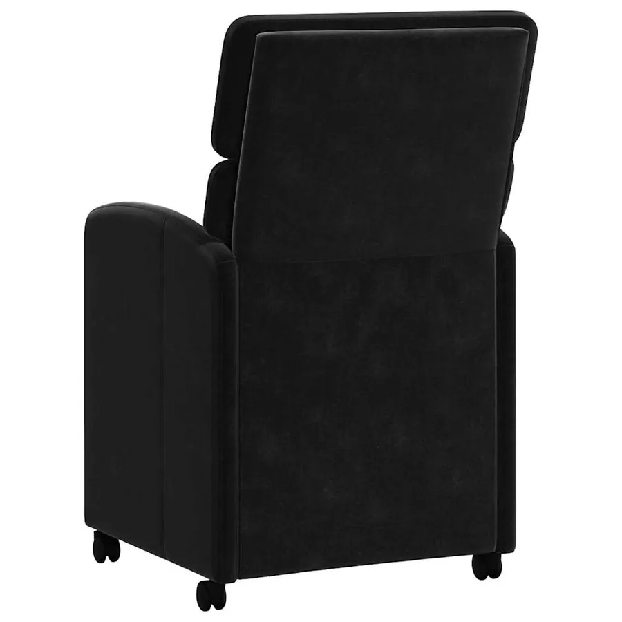 Chaises de Salle à Manger avec Roues 2 pcs Noir 58 x 65 x 98 cm - 6