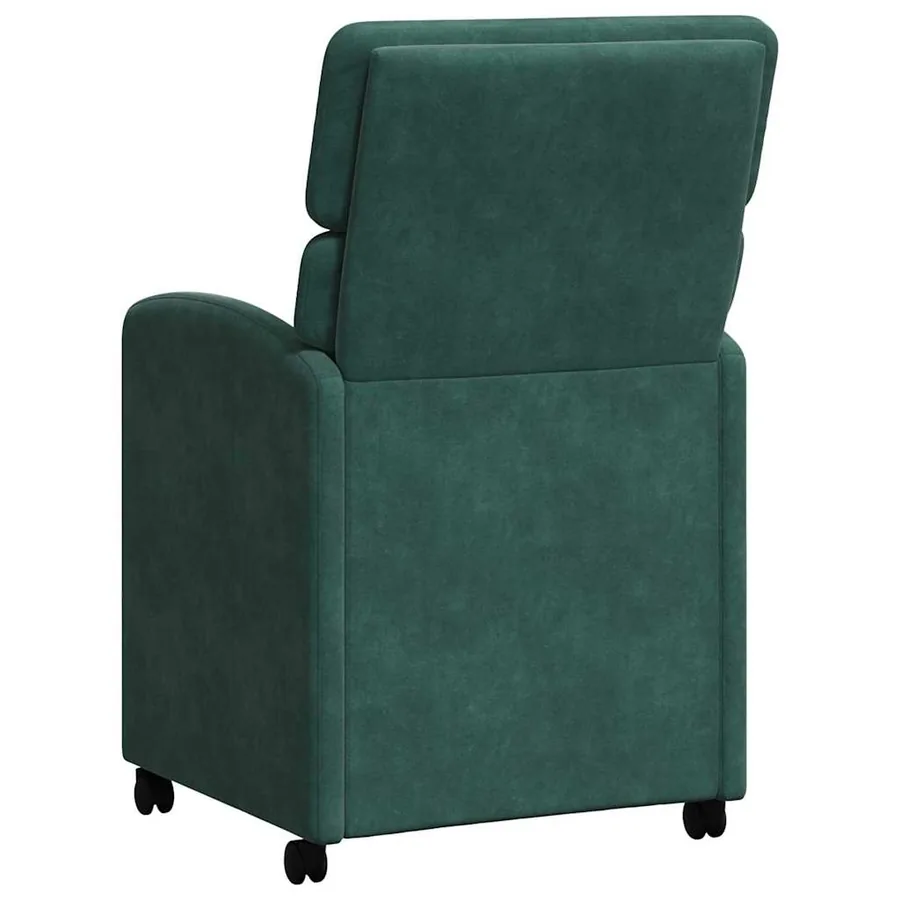 Chaises de Salle à Manger avec Roues 2 pcs Vert foncé Velours - 6