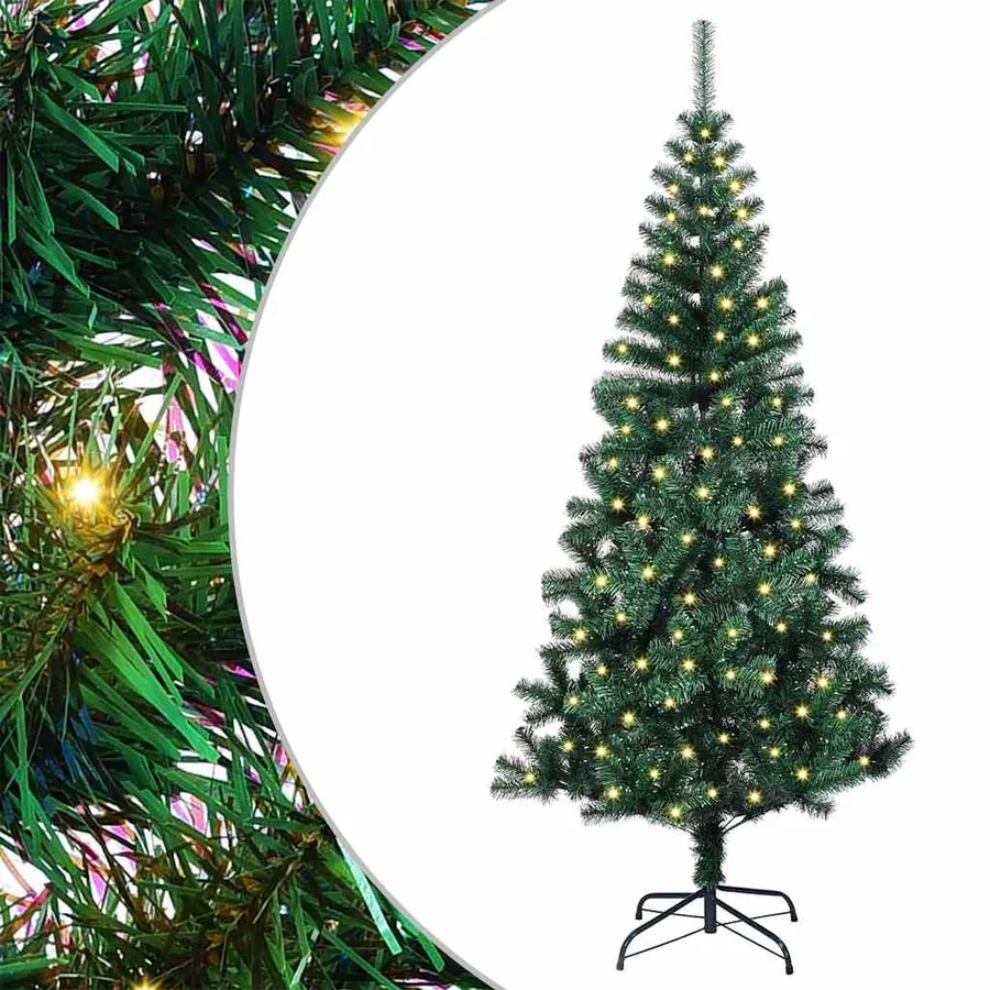 Sapin de Noël artificiel pré-éclairé Vert 150 cm PVC et métal - 2
