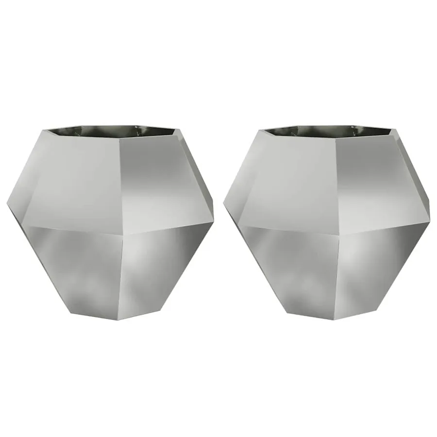Jardinière 2 pc Argent 100 x 100 x 80 cm Acier galvanisé - 2