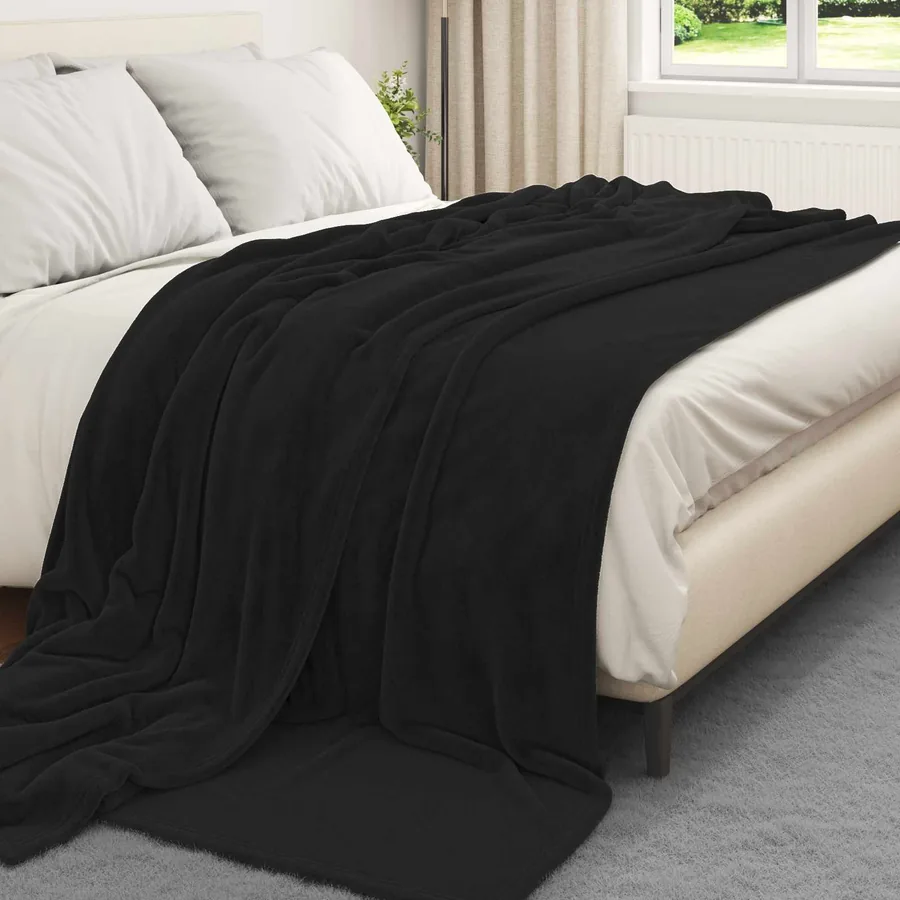 Couvertures à jeter 6 pcs Noir 240 x 270 cm Toison - 3