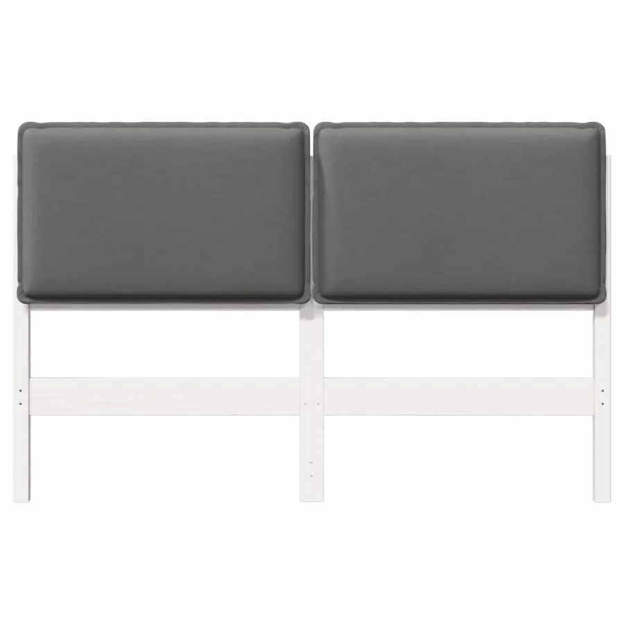 Tête de lit capitonnée Blanc et gris clair 160 cm Pin massif - 4