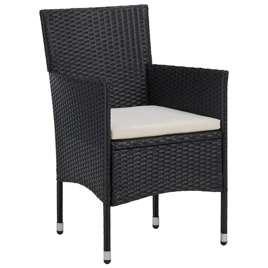 Chaises de jardin lot de 2 Résine tressée Noir - 2
