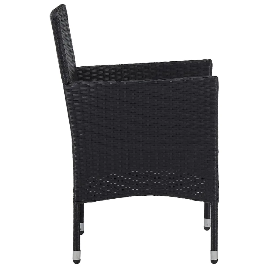 Chaises de jardin lot de 2 Résine tressée Noir - 4
