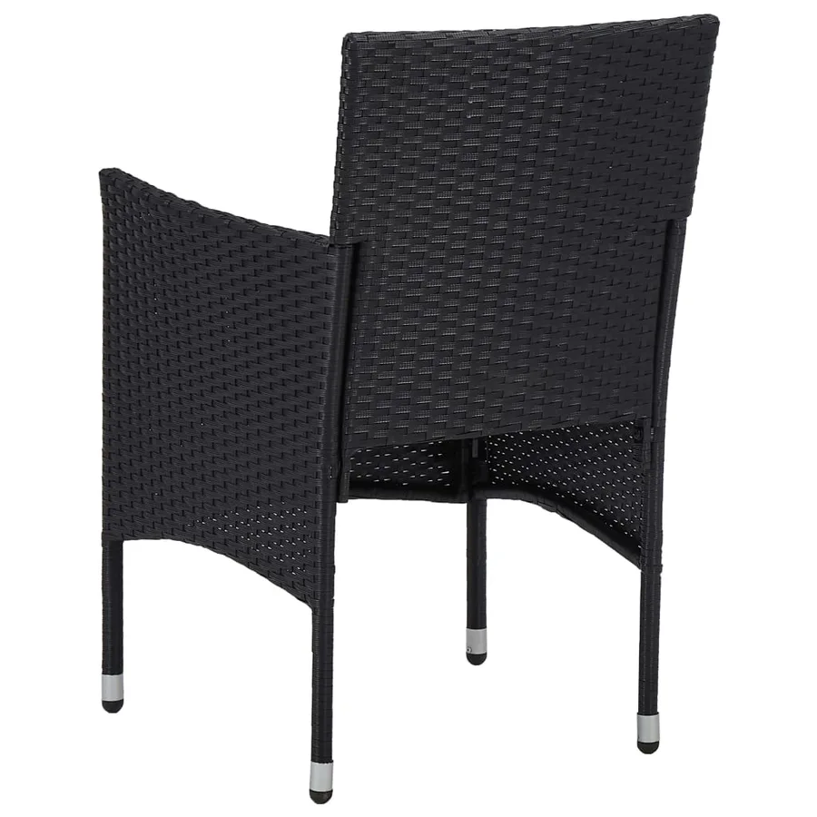 Chaises de jardin lot de 2 Résine tressée Noir - 5