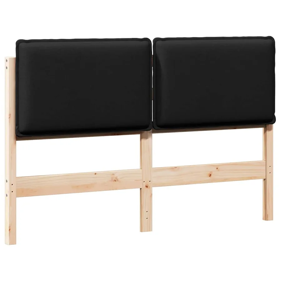 Tête de lit capitonnée Naturel et Noir 160 cm Pin massif - 2