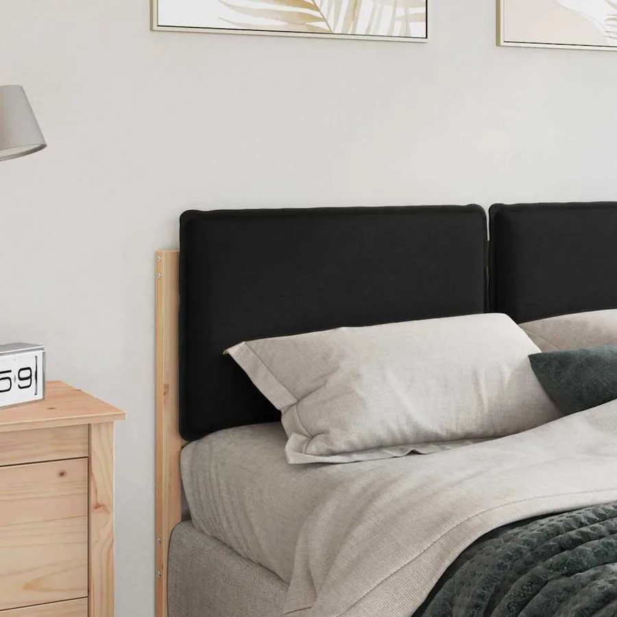 Tête de lit capitonnée Naturel et Noir 160 cm Pin massif - 3