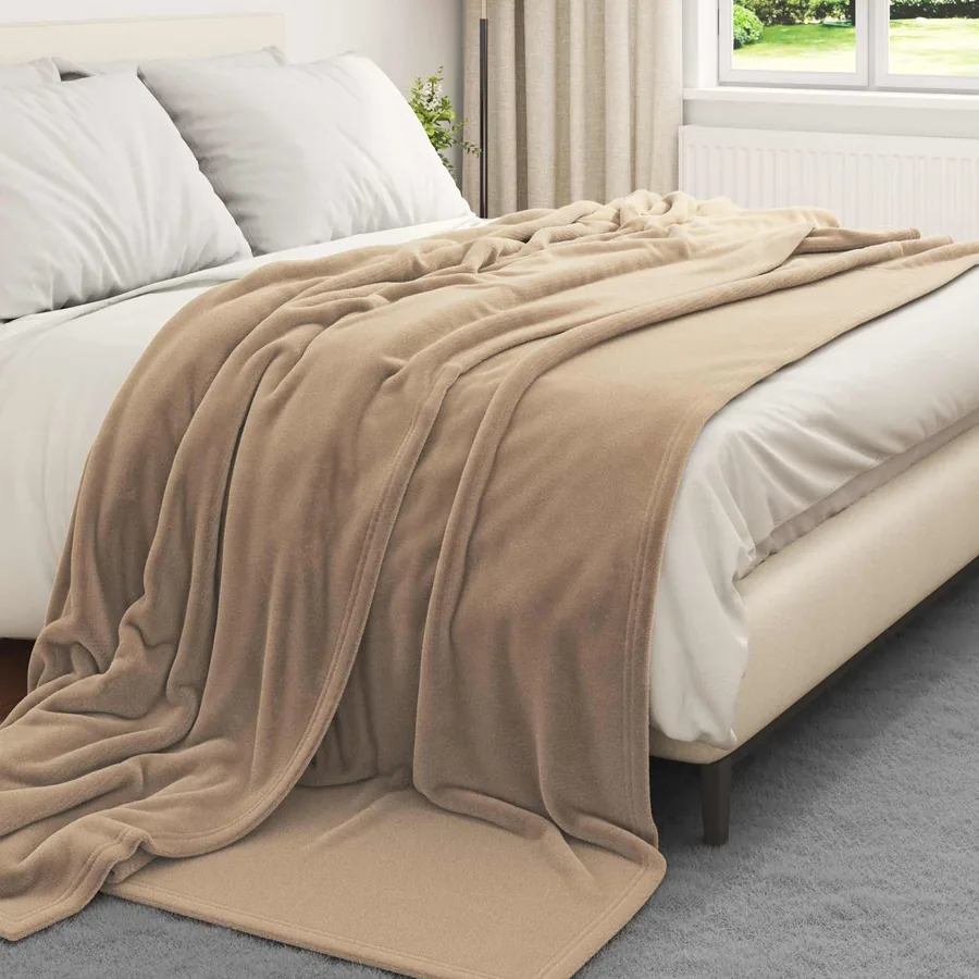 Jeté Camel 220 x 240 cm Toison - 3