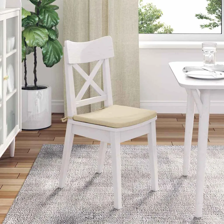 Coussins de siège 4 pcs Crème 40 x 40 x 3 cm tissu - 4