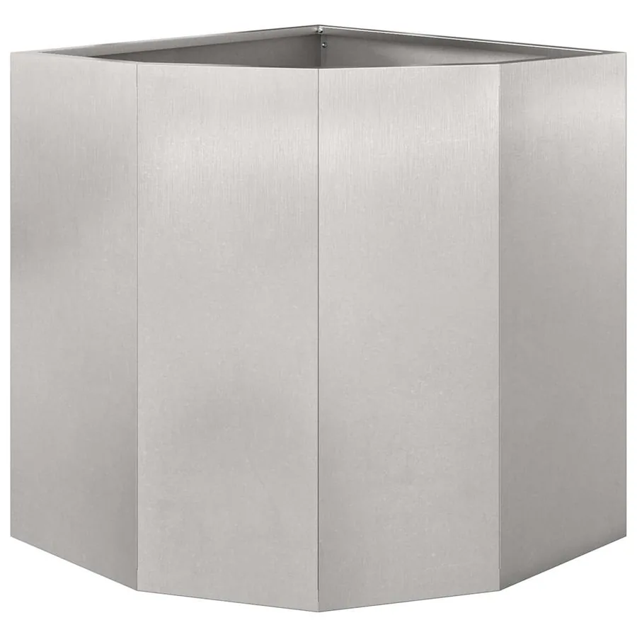 Jardinière d'Angle Argent 45 x 45 x 50 cm Acier inoxydable - 5