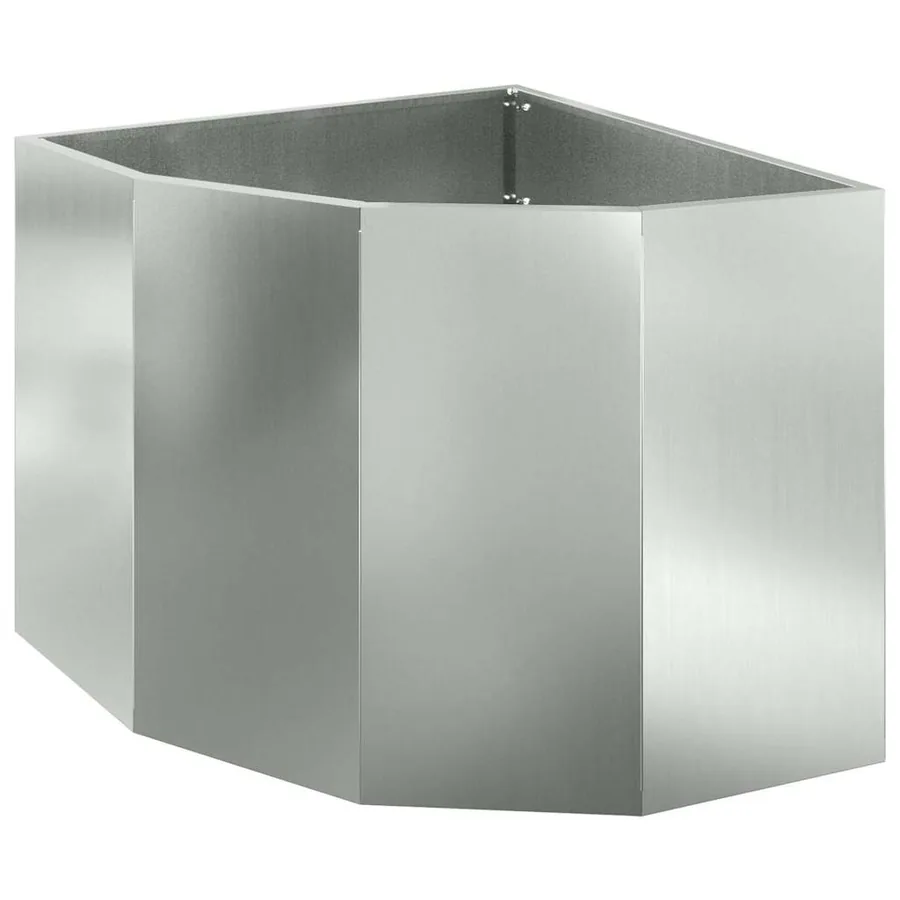 Jardinière d'Angle Argent 60 x 60 x 50 cm Acier galvanisé - 2