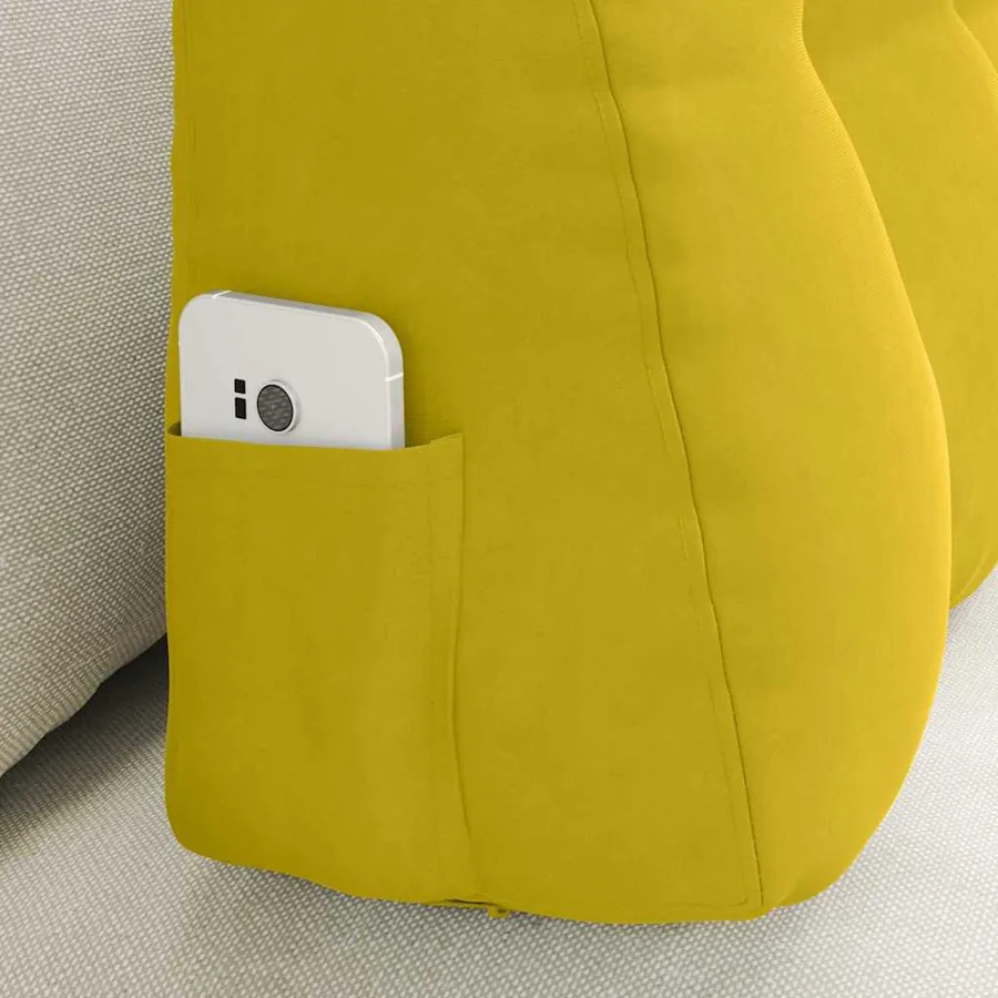 Coussin de Dos Jaune 80 x 24 x 50 cm Velours - 5