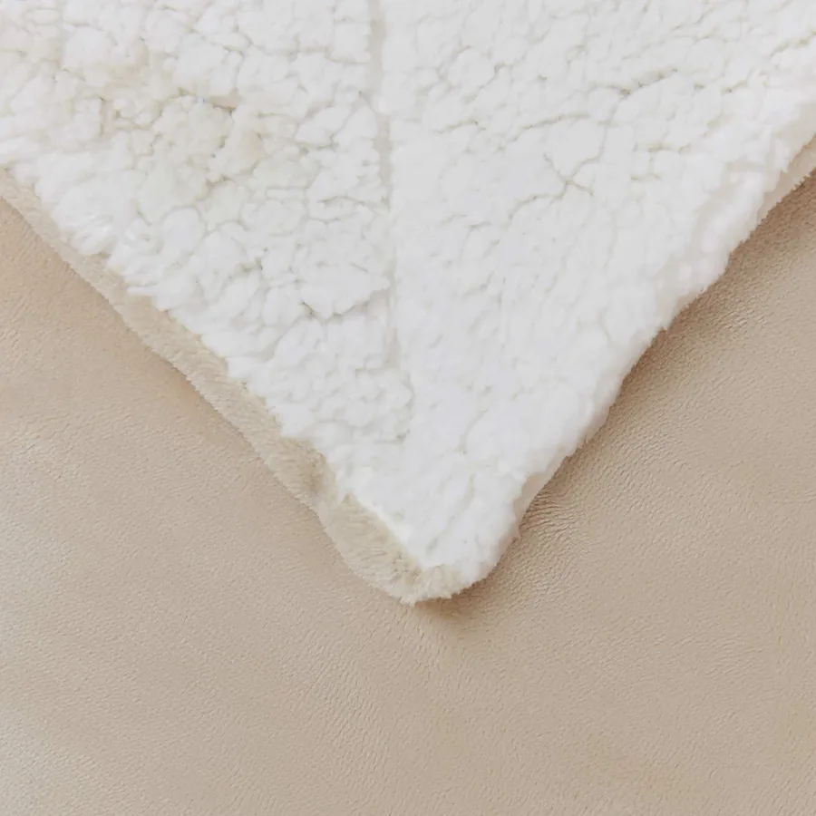 Jeté Beige 240 x 270 cm Toison - 5