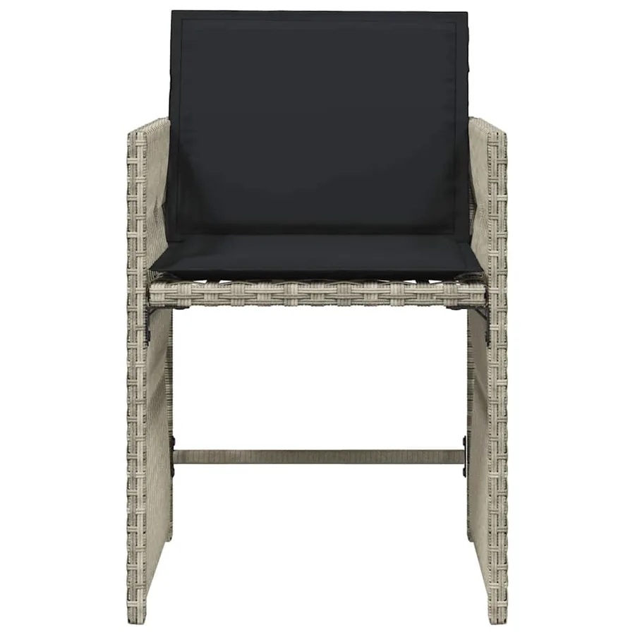Chaises de jardin avec coussins lot de 4 gris clair poly rotin - 5