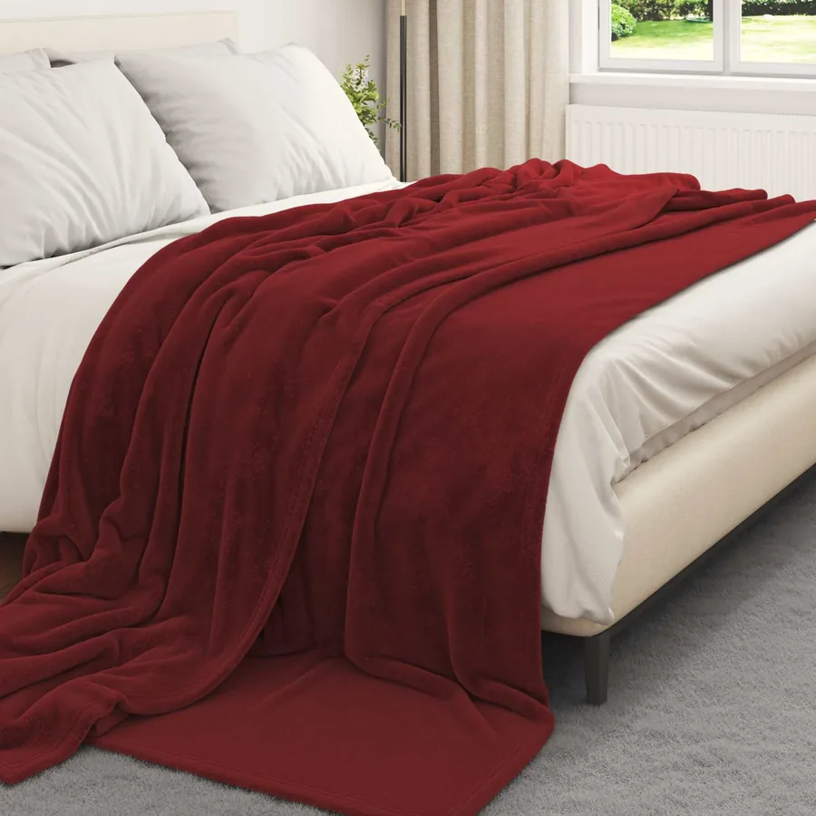 Couvertures à jeter 6 pcs Rouge Bordeaux 220 x 240 cm Toison - 3