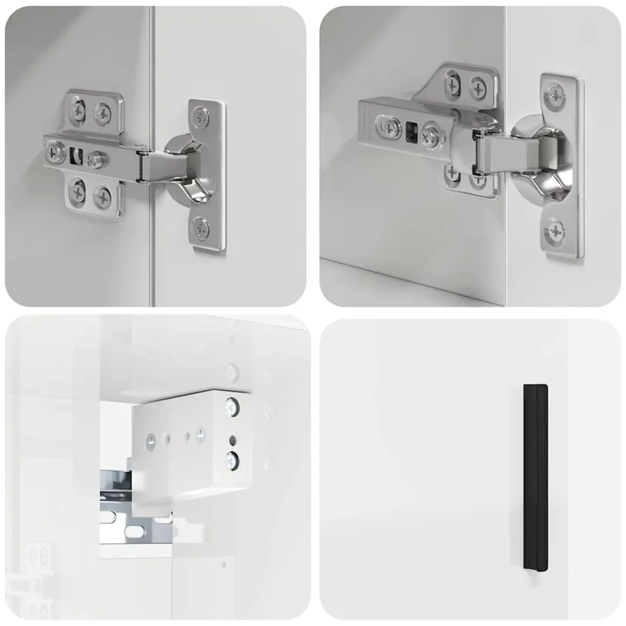 Ensemble de mobilier de salle de bain 5 pcs Blanc brillant - 11