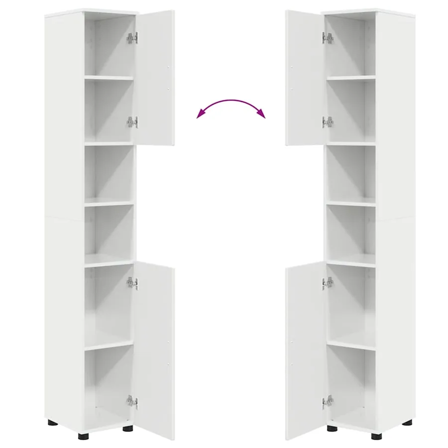 Ensemble de mobilier de salle de bain 5 pcs Blanc brillant - 15