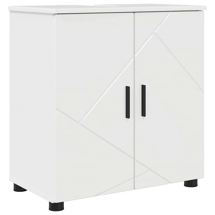 Ensemble de mobilier de salle de bain 5 pcs Blanc brillant - 5