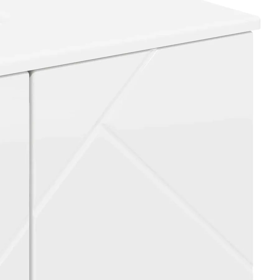 Ensemble de mobilier de salle de bain 3 pcs Blanc brillant - 11