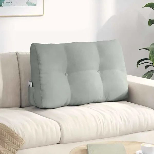 Coussin de Dos Gris clair 80 x 24 x 50 cm Velours