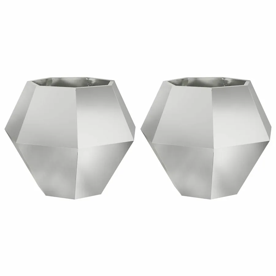Jardinière 2 pc Argent 75 x 75 x 60 cm Acier galvanisé - 2