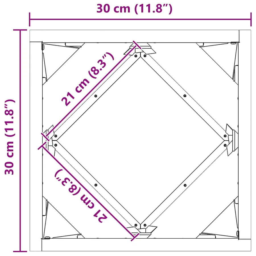 Jardinière 2 pc Argent 30 x 30 x 30 cm Acier galvanisé - 13