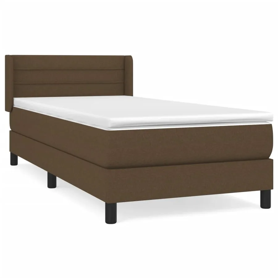 Sommier à lattes de lit avec matelas Marron foncé 100x200 cm - 2