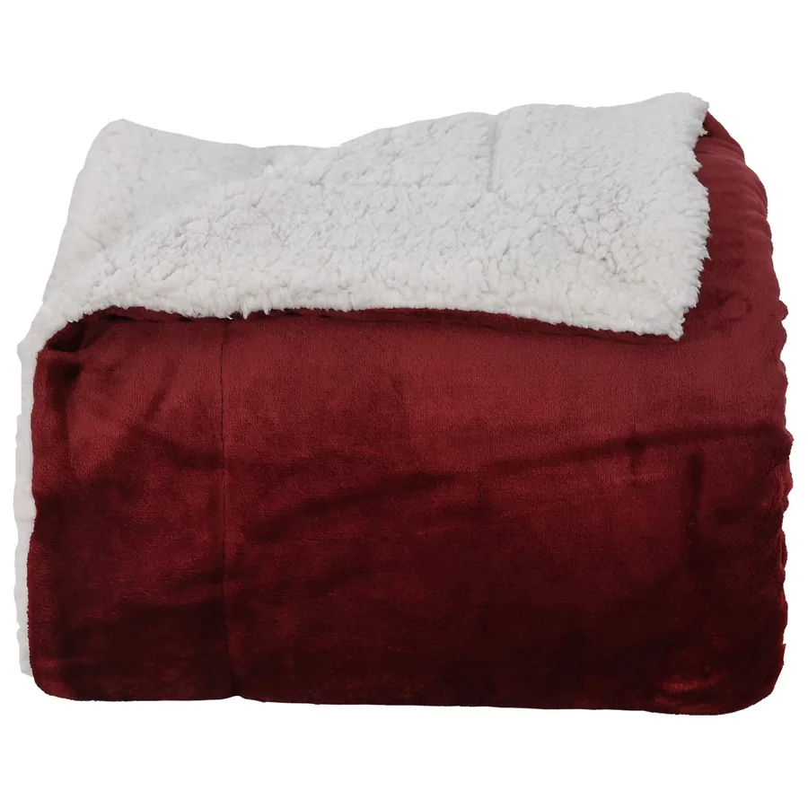 Jeté Rouge Bordeaux 150 x 200 cm Toison - 4