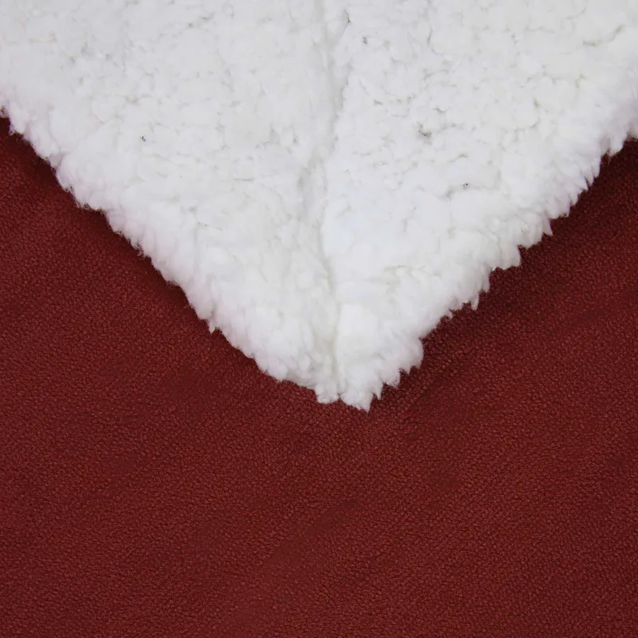 Jeté Rouge Bordeaux 150 x 200 cm Toison - 5