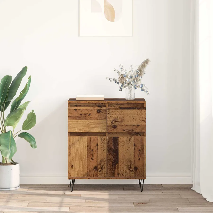 Buffet Bois Ancien 60 x 35 x 70 cm Bois d'ingénierie et fer - 4