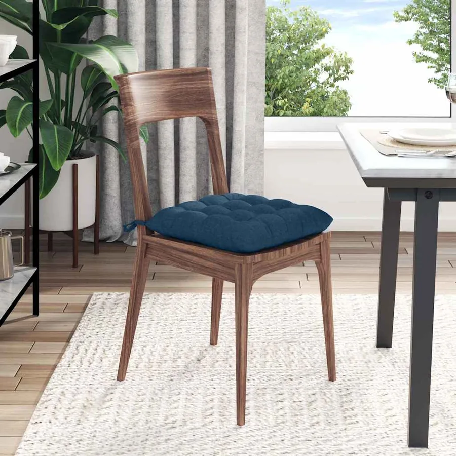 Coussins de siège 4 pcs Bleu 40 x 40 x 6 cm tissu - 4