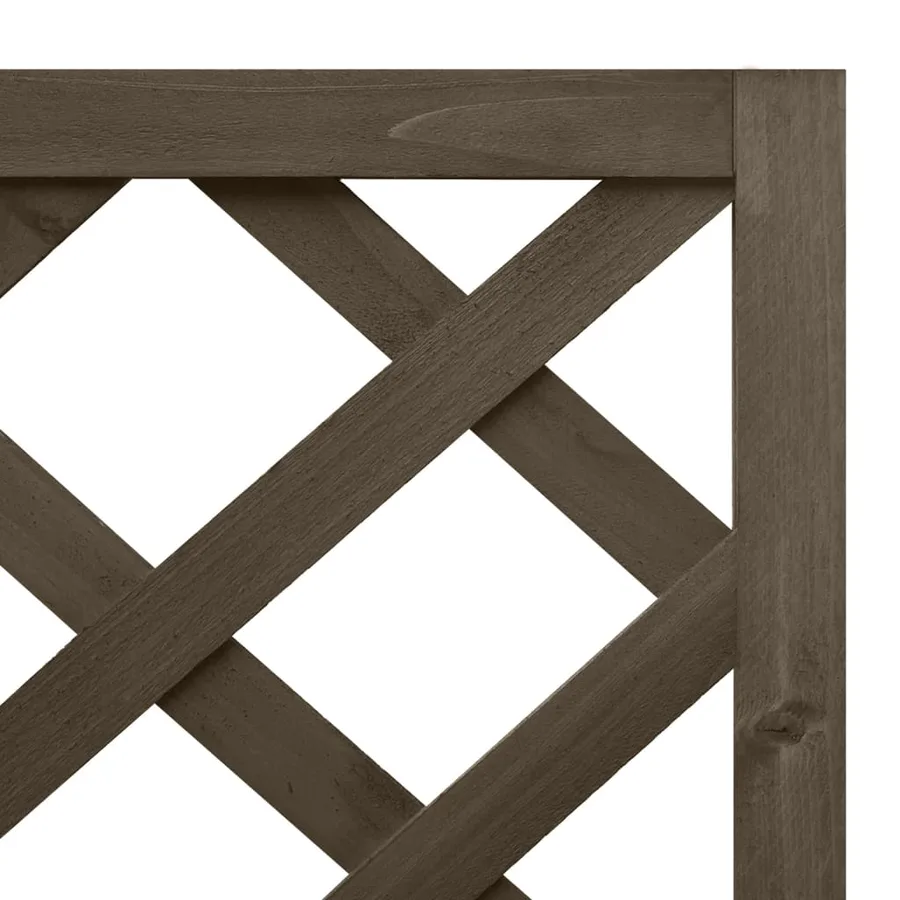 Jardinière d'angle en treillis Gris 40x40x150 cm Bois de sapin - 5