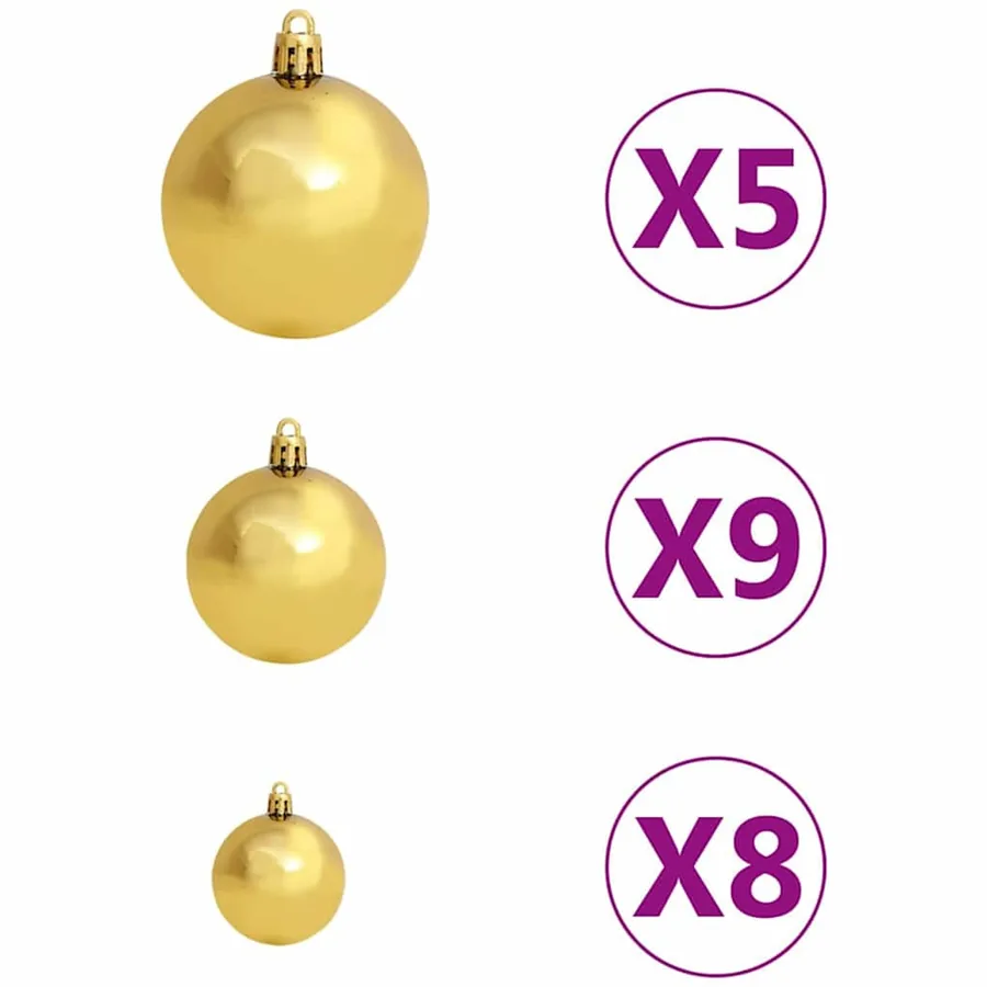 Sapin de Noël artificiel pré-éclairé avec set de boules 120 cm - 11