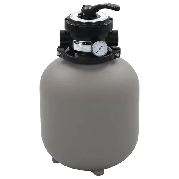 Swimming pool sand filter with 4-way valve Grey 350 mm