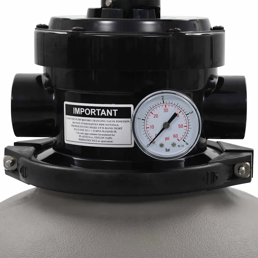 Swimming pool sand filter with 4-way valve Grey 350 mm - 3