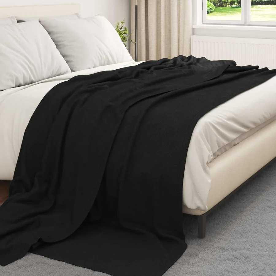 Couvertures à jeter 24 pcs Noir 240 x 220 cm Toison - 3