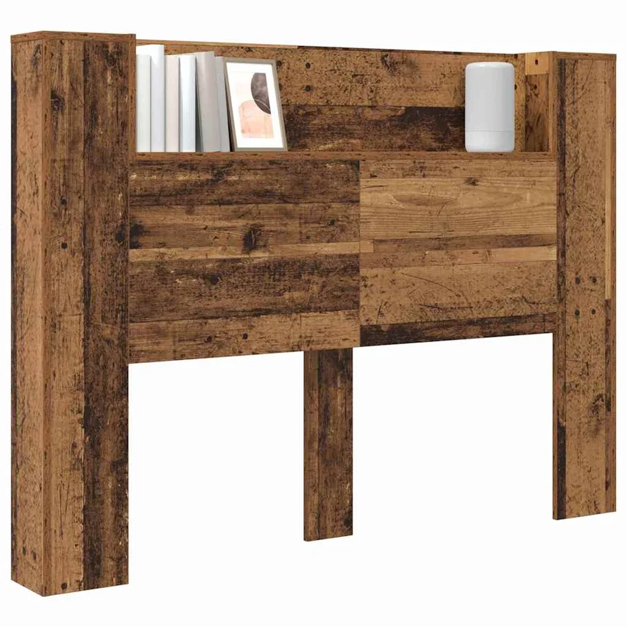 Tête de lit de rangement avec LED Bois ancien Bois d'ingénierie - 3
