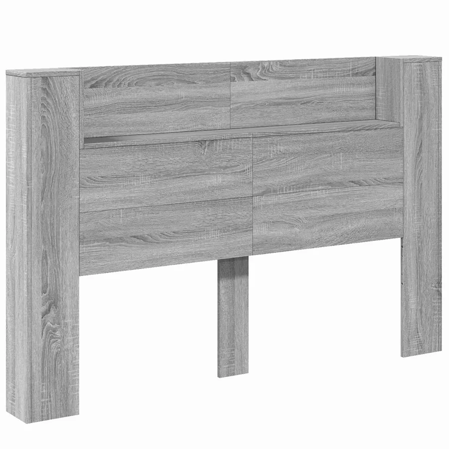 Tête de lit de rangement avec LED Sonoma gris Bois d'ingénierie - 2