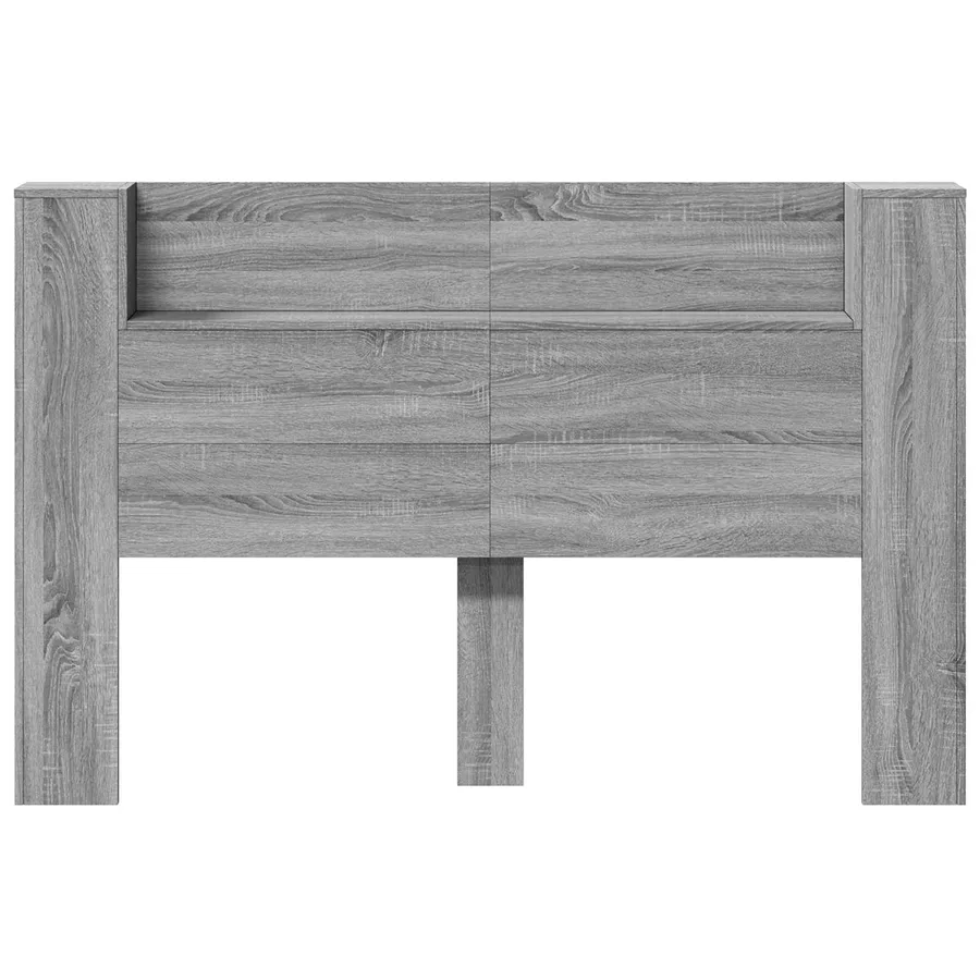 Tête de lit de rangement avec LED Sonoma gris Bois d'ingénierie - 5