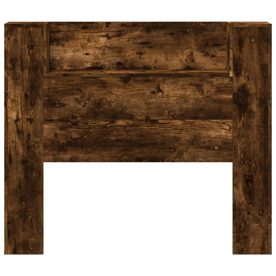 Tête de lit de rangement avec LED Chêne fumé Bois d'ingénierie - 5