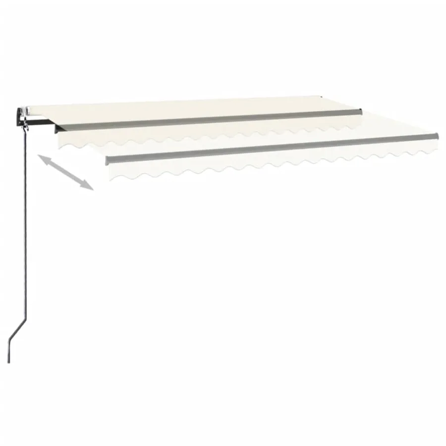 Auvent automatique avec capteur de vent et LED 450x350 cm Crème - 9