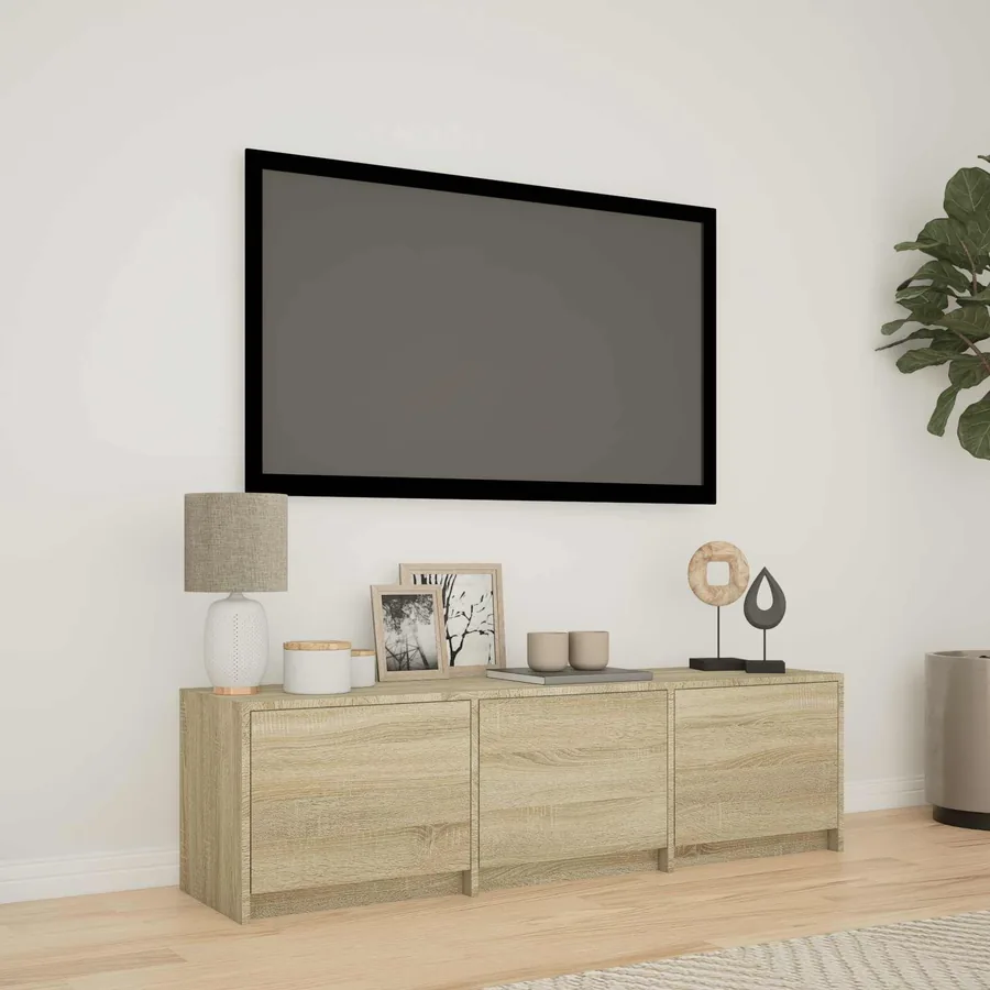 Meuble TV avec LED 140 x 34 x 40 cm Chêne Sonoma