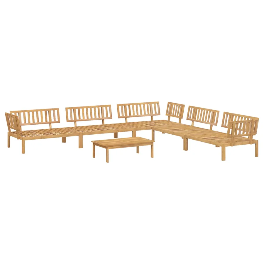 Ensemble de Canapés Uni 6 pcs Anthracite Bois d'Acacia Massif - 3