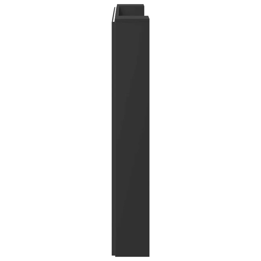 Tête de lit de rangement avec LED Noir Bois d'ingénierie - 6