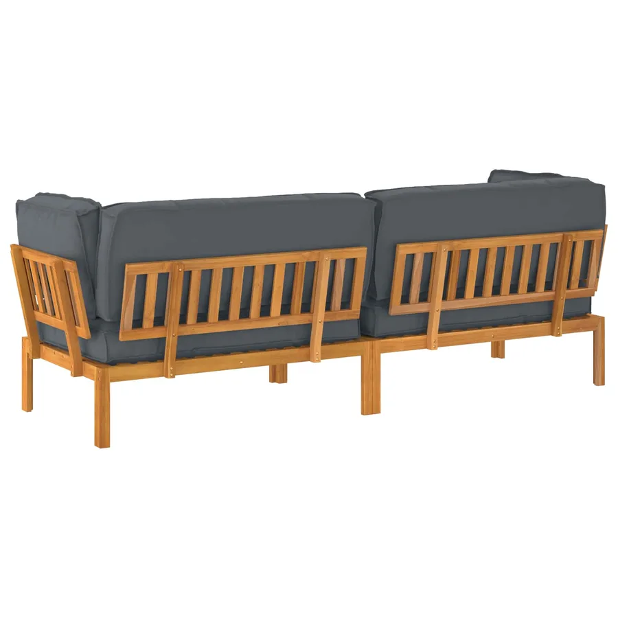 Ensemble de Canapés Uni 2 pcs Anthracite Bois d'Acacia Massif - 10