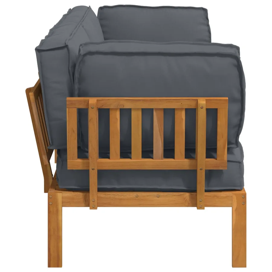 Ensemble de Canapés Uni 2 pcs Anthracite Bois d'Acacia Massif - 9