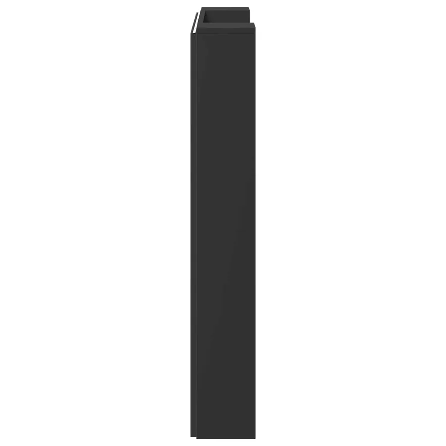 Tête de lit de rangement avec LED Noir Bois d'ingénierie - 6